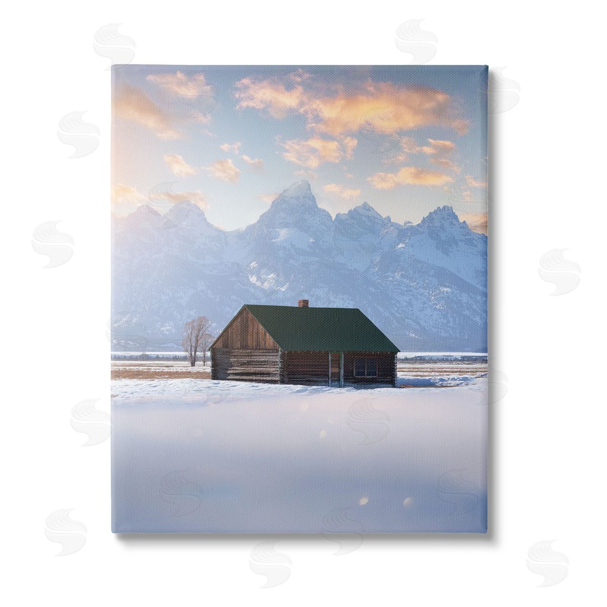 Jared Kreiss Snowy Winter Cabin Stretched Canvas Wall Art Print