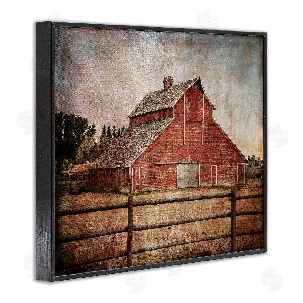 Ramona Murdock Vintage Rustic Barn Black Framed Giclee Wall Art Print