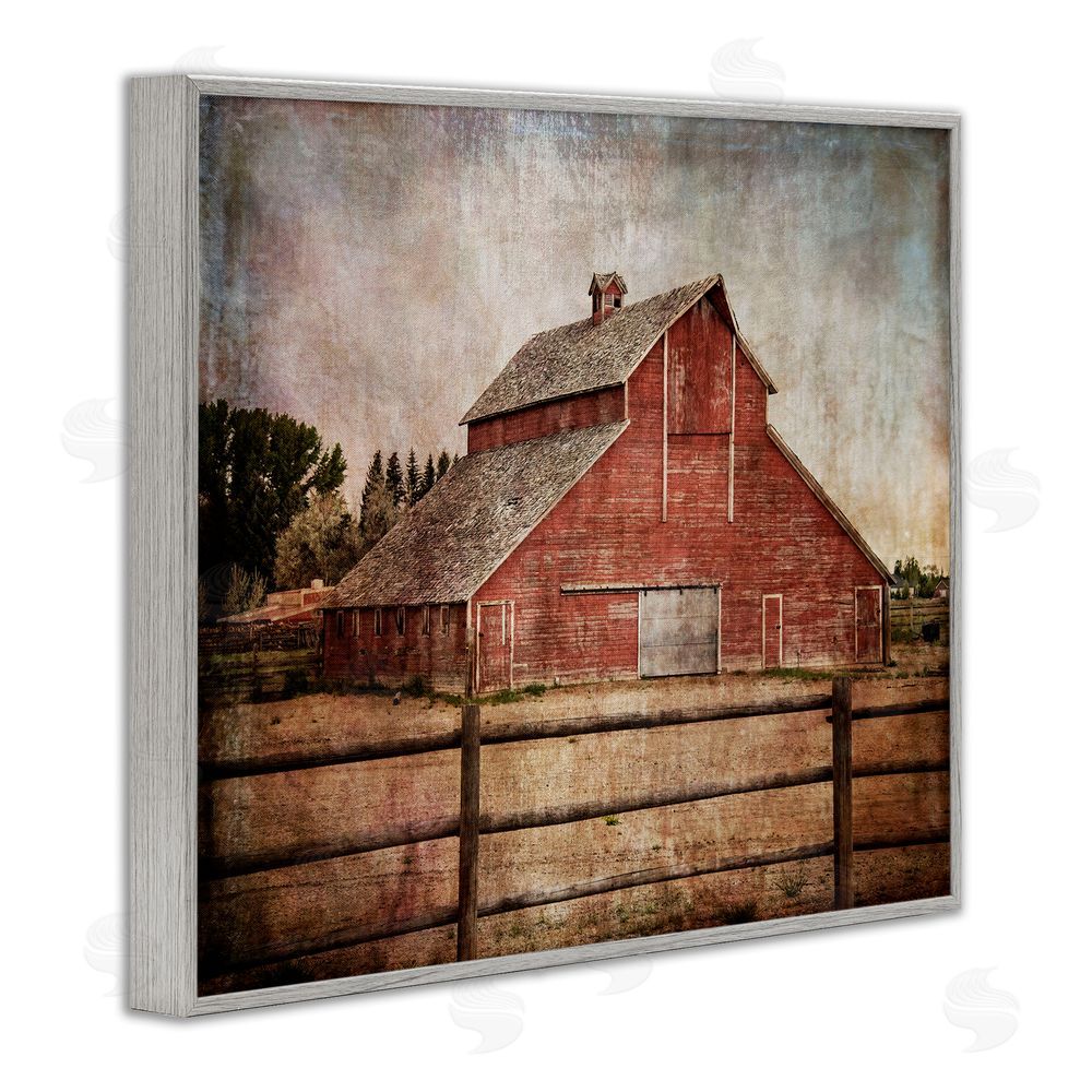 Ramona Murdock Vintage Rustic Barn Gray Framed Giclee Wall Art Print