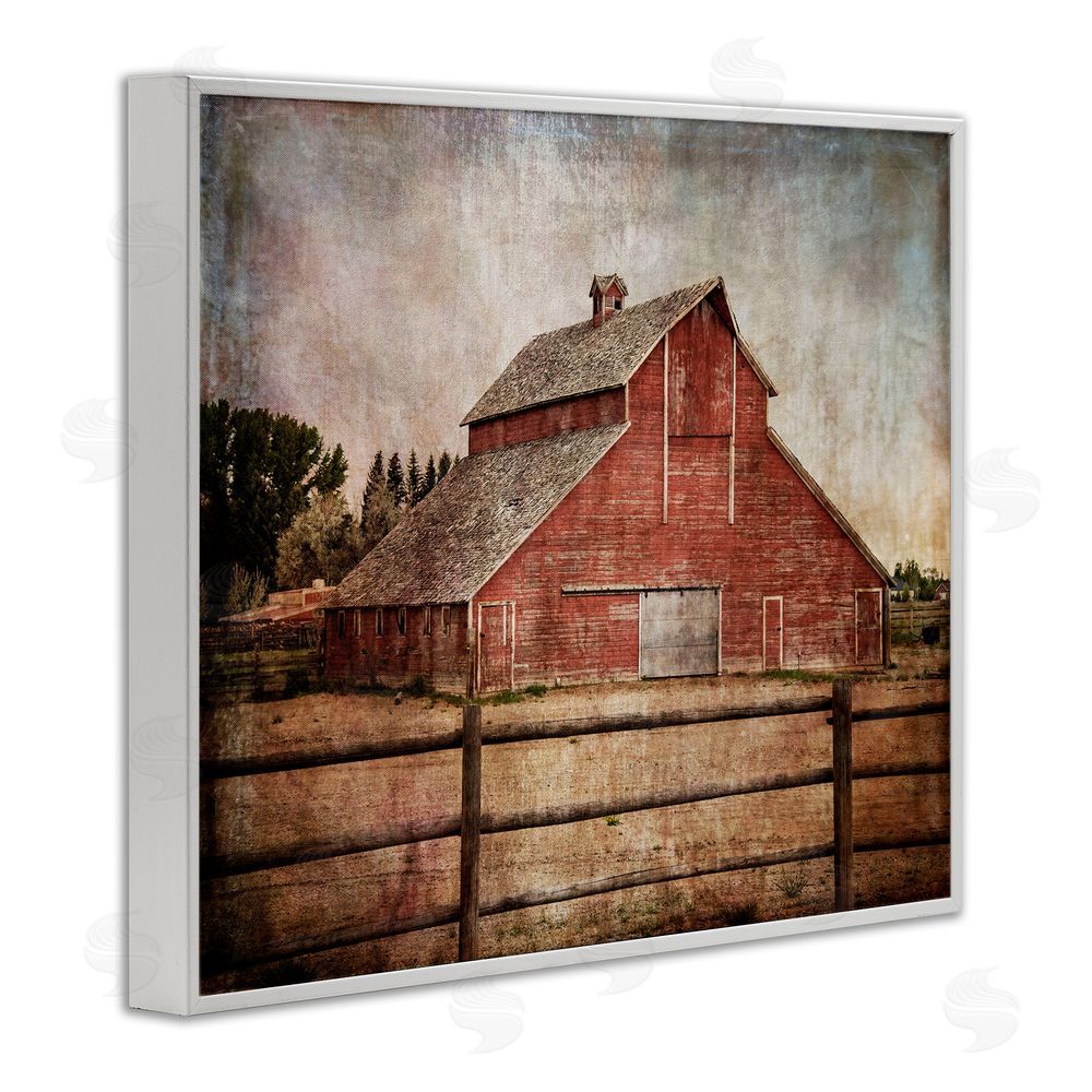 Ramona Murdock Vintage Rustic Barn White Framed Giclee Wall Art Print