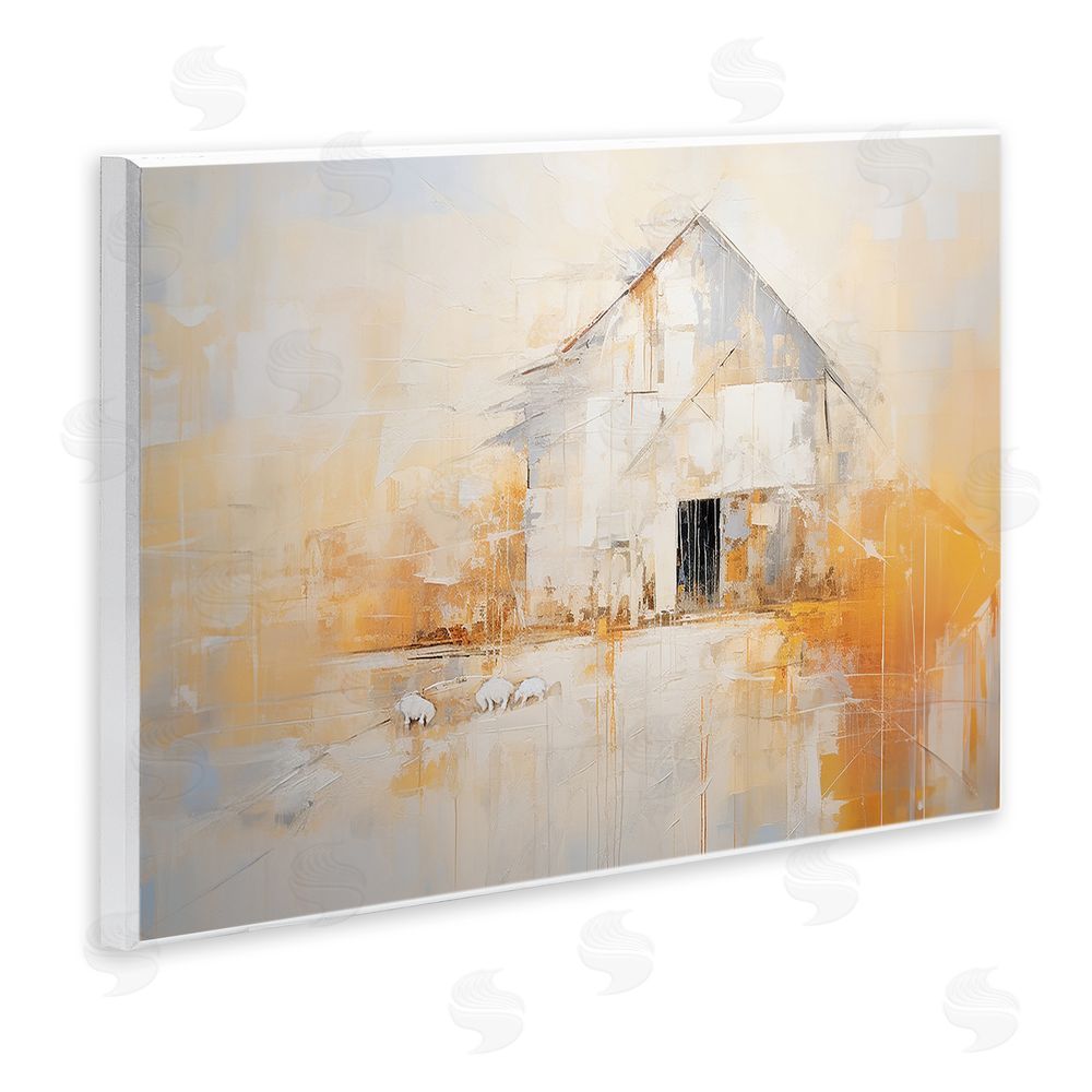 Ramona Murdock White Abstract Barn Painting Wall Plaque Art Print