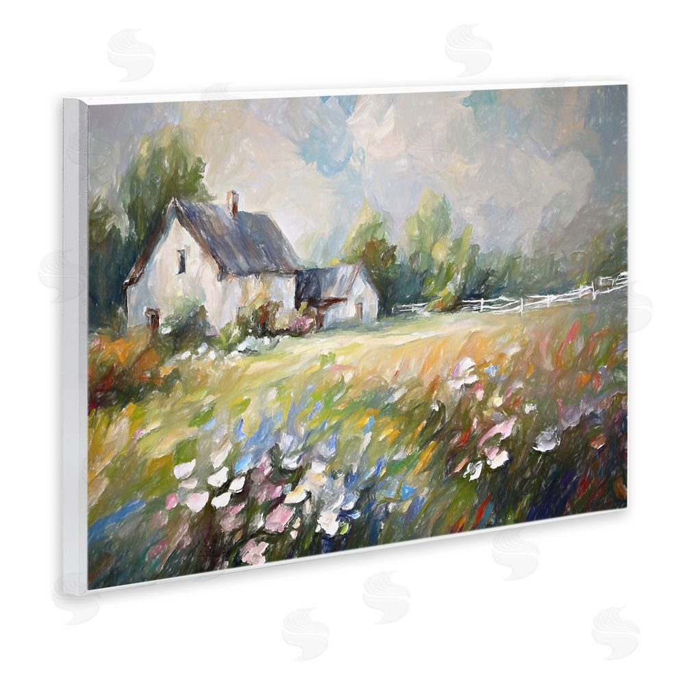 Ramona Murdock Windblown Flowers Farmhouse Wall Plaque Art Print