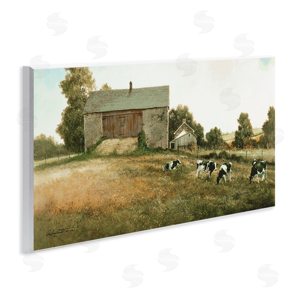 Ray Hendershot Traditional Cows Grazing Wall Plaque Art Print