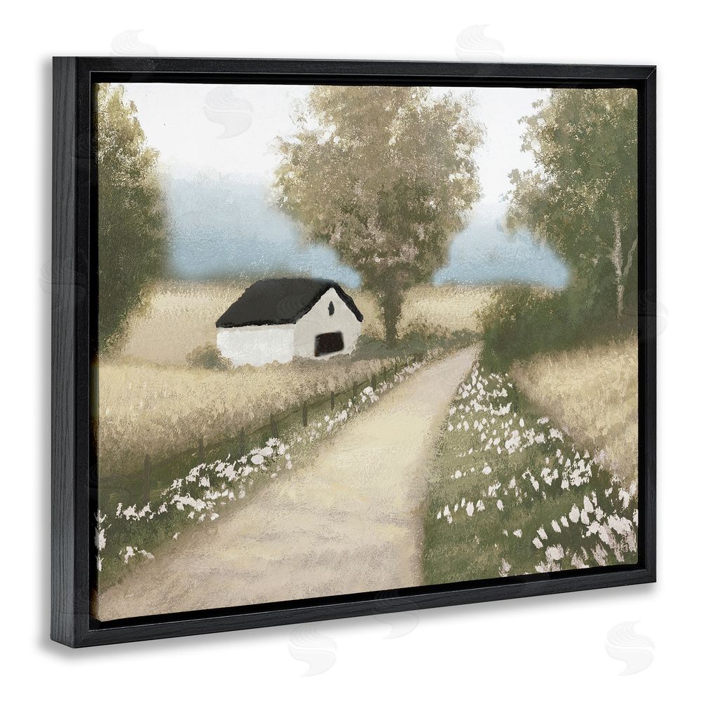 Michael Marcon Subtle Cottage Path Black Floating Frame Canvas Wall Art Print