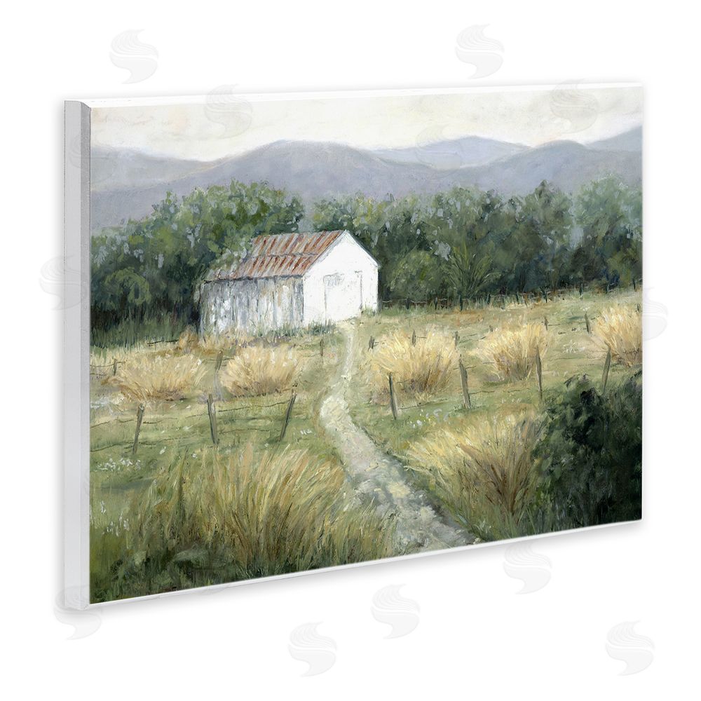 Erica Christopher Traditional White Cottage Path Wall Plaque Art Print