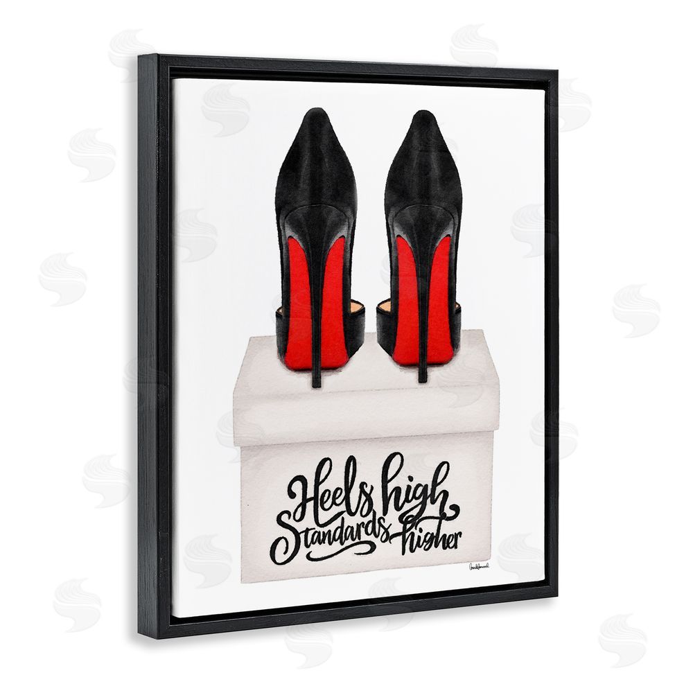 Amanda Greenwood Heels High Standards Higher Black Floating Frame Canvas Wall Art Print