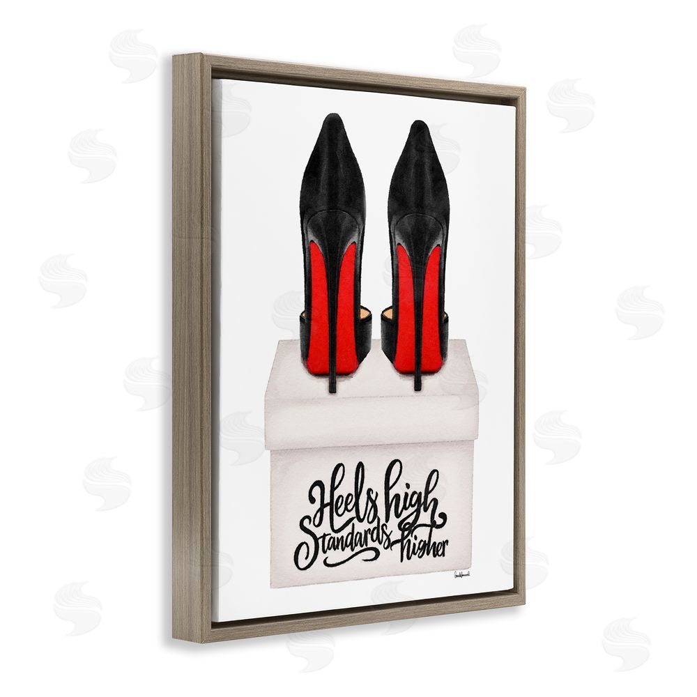 Amanda Greenwood Heels High Standards Higher Brown Floating Frame Canvas Wall Art Print