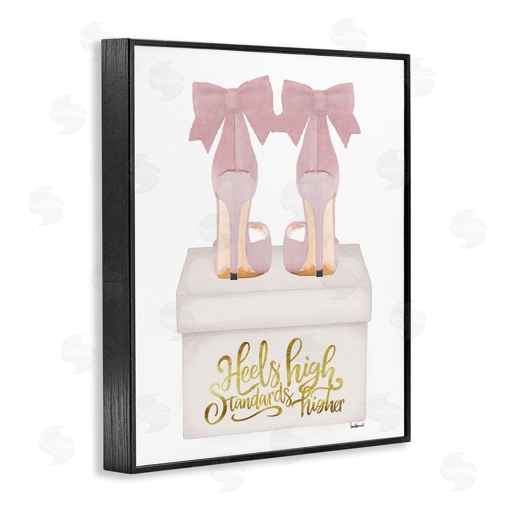 Amanda Greenwood Heels High Pink Phrase Black Framed Giclee Wall Art Print
