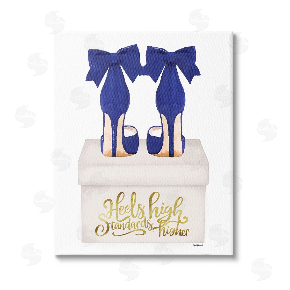 Amanda Greenwood High Standards Blue Heels Stretched Canvas Wall Art Print