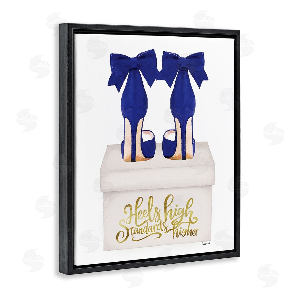 Amanda Greenwood High Standards Blue Heels Black Floating Frame Canvas Wall Art Print
