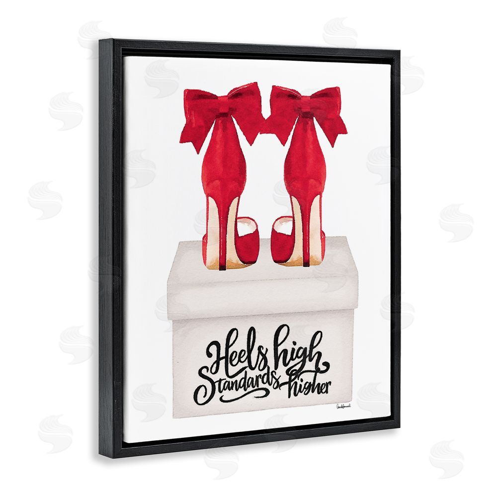 Amanda Greenwood High Standards Red Heels Black Floating Frame Canvas Wall Art Print