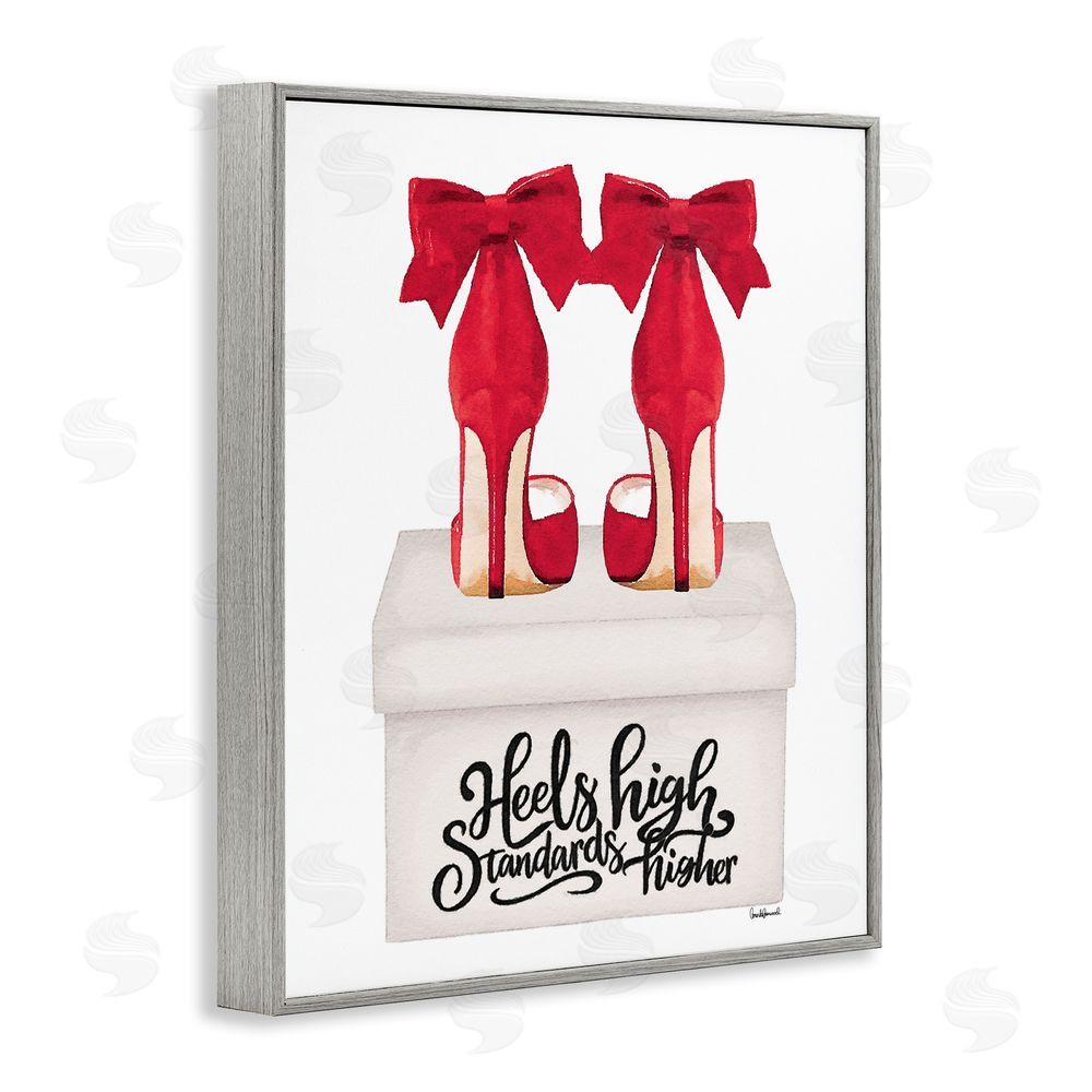 Amanda Greenwood High Standards Red Heels Gray Framed Giclee Wall Art Print