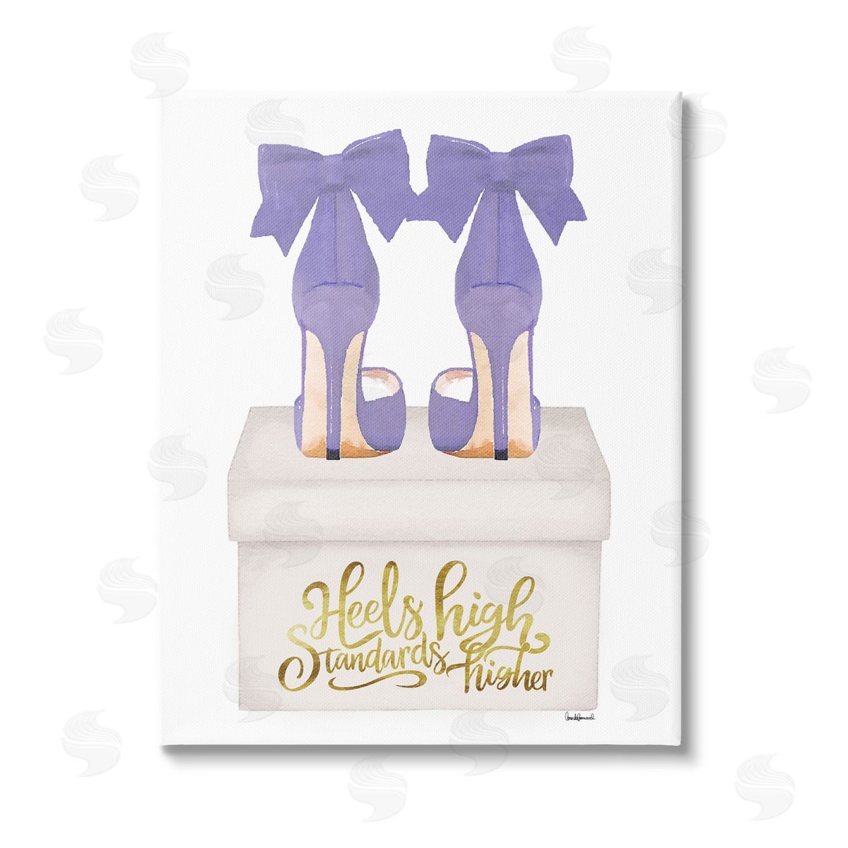 Amanda Greenwood High Standards Purple Heels Stretched Canvas Wall Art Print