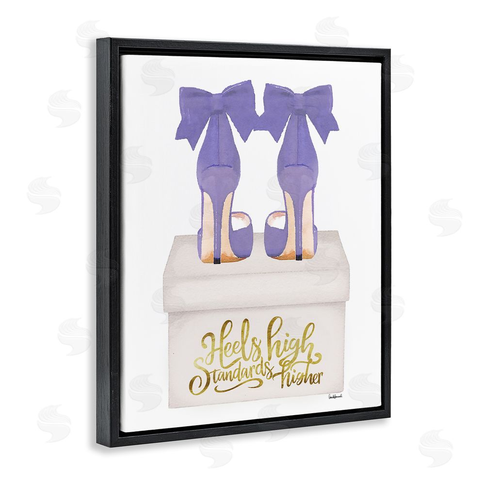 Amanda Greenwood High Standards Purple Heels Black Floating Frame Canvas Wall Art Print