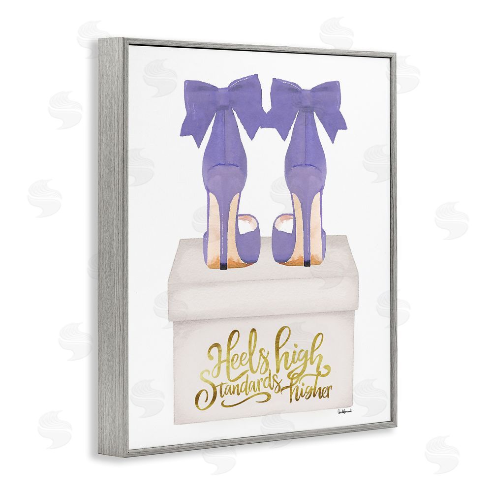 Amanda Greenwood High Standards Purple Heels Gray Framed Giclee Wall Art Print