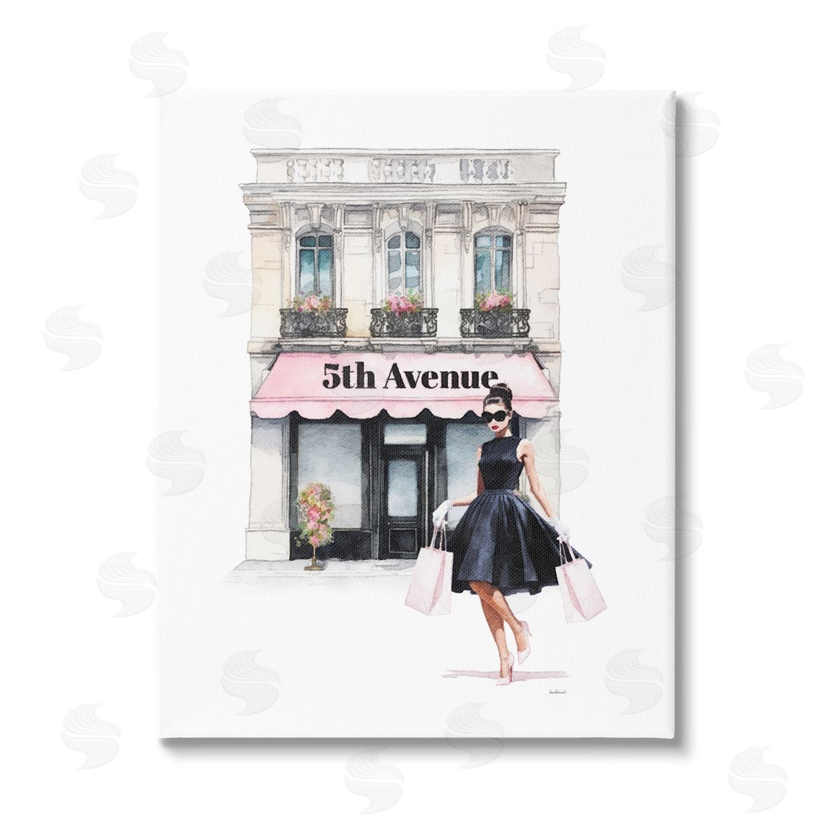 Amanda Greenwood Female Shopping Architecture Stretched Canvas Wall Art Print