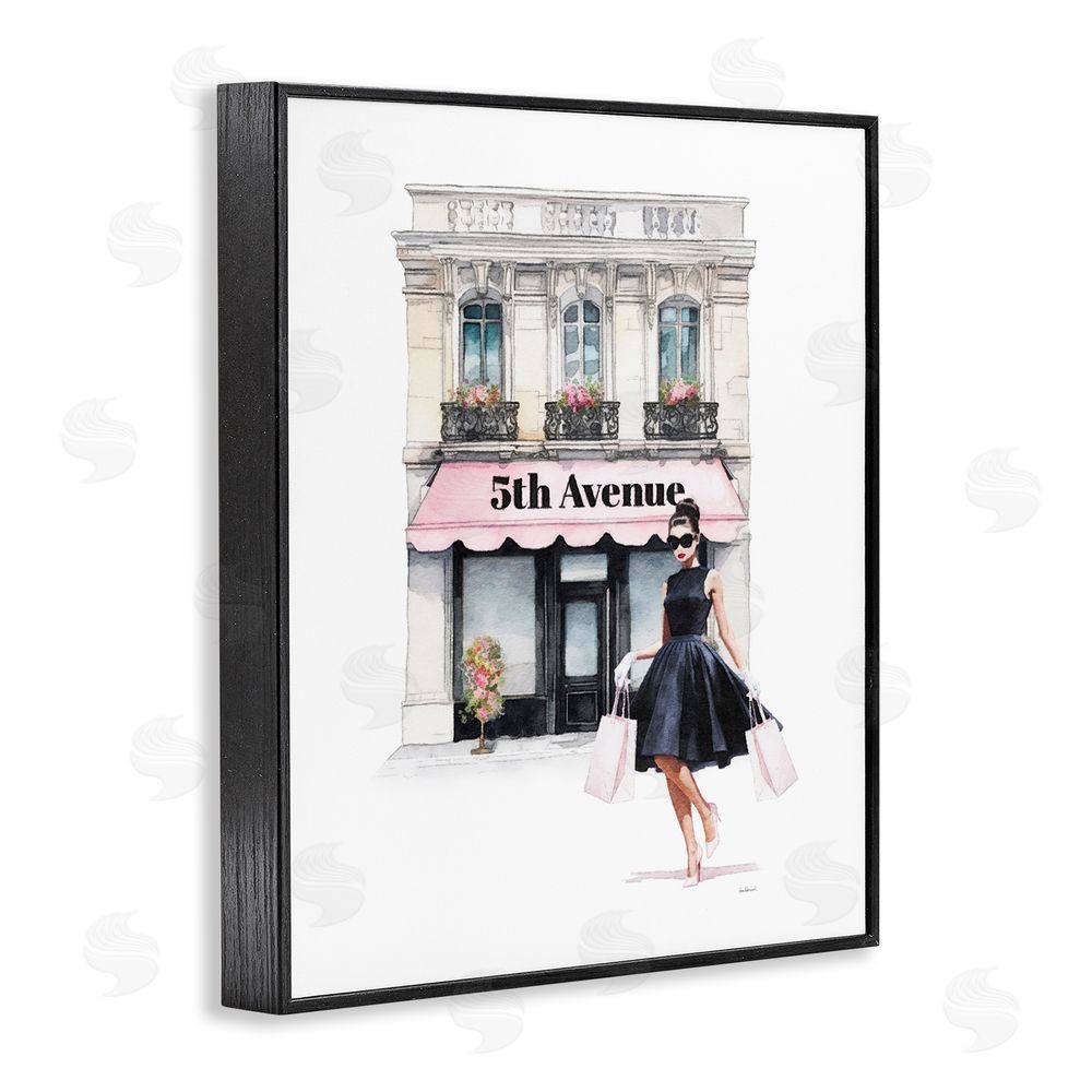 Amanda Greenwood Female Shopping Architecture Black Framed Giclee Wall Art Print