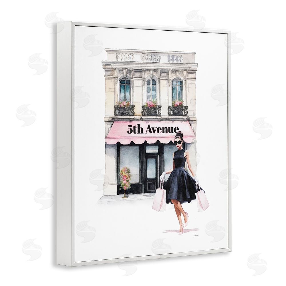 Amanda Greenwood Female Shopping Architecture White Framed Giclee Wall Art Print