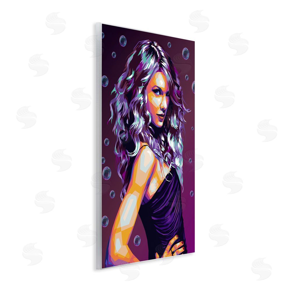 Birch & Ink Modern Purple Girl with Bubbles Wall Plaque Art Print