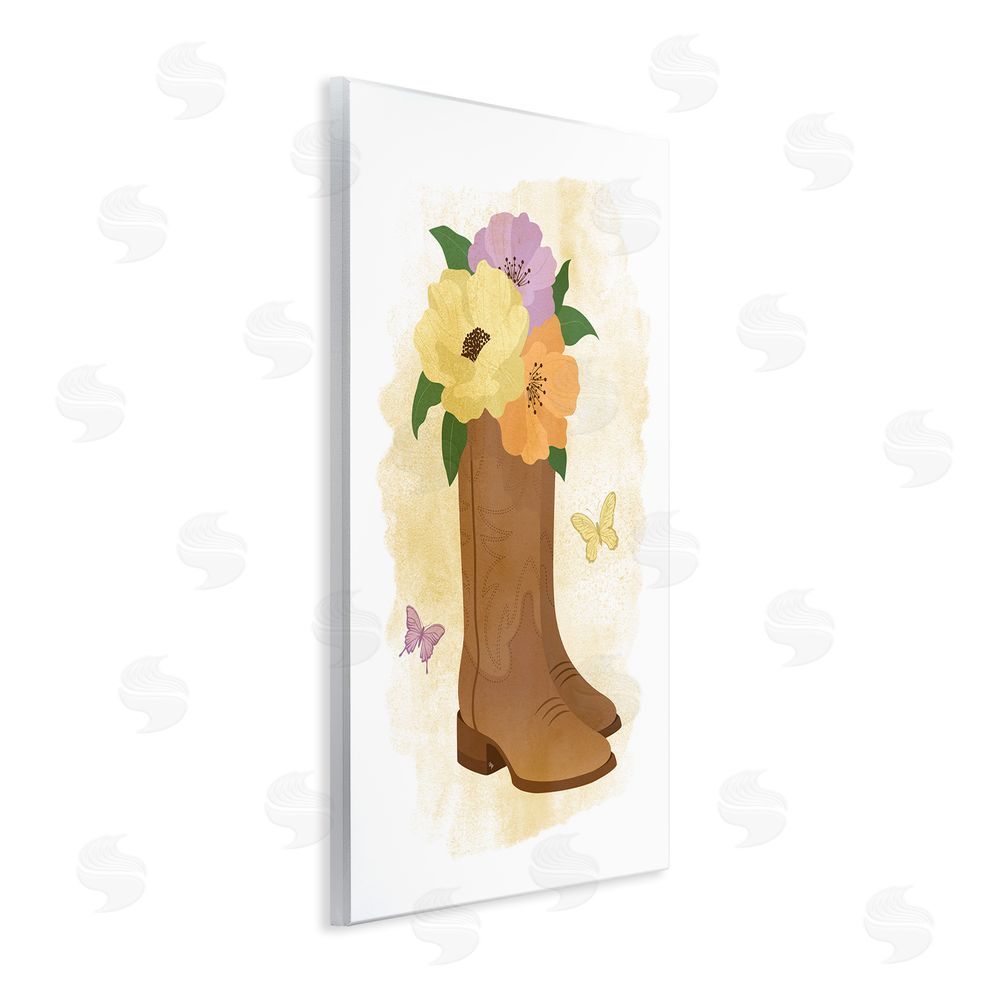 Martina Pavlova Blooming Country Boots Wall Plaque Art Print