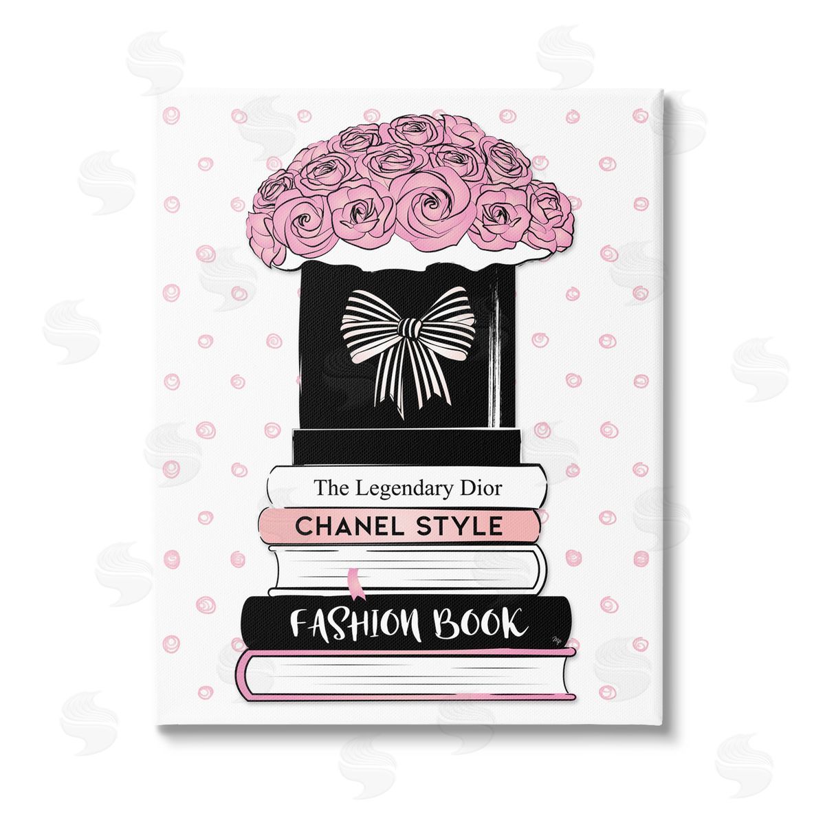 Martina Pavlova Polka Dot Fashion Bookstack Stretched Canvas Wall Art Print