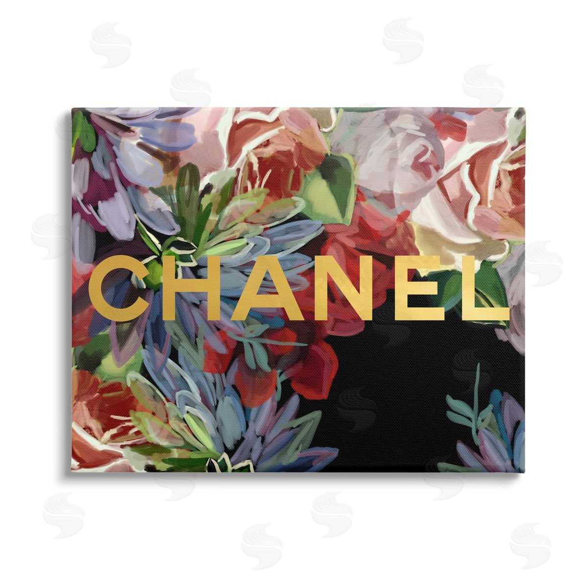 Amelia Noyes Flower Patterned Glam Brand Stretched Canvas Wall Art Print