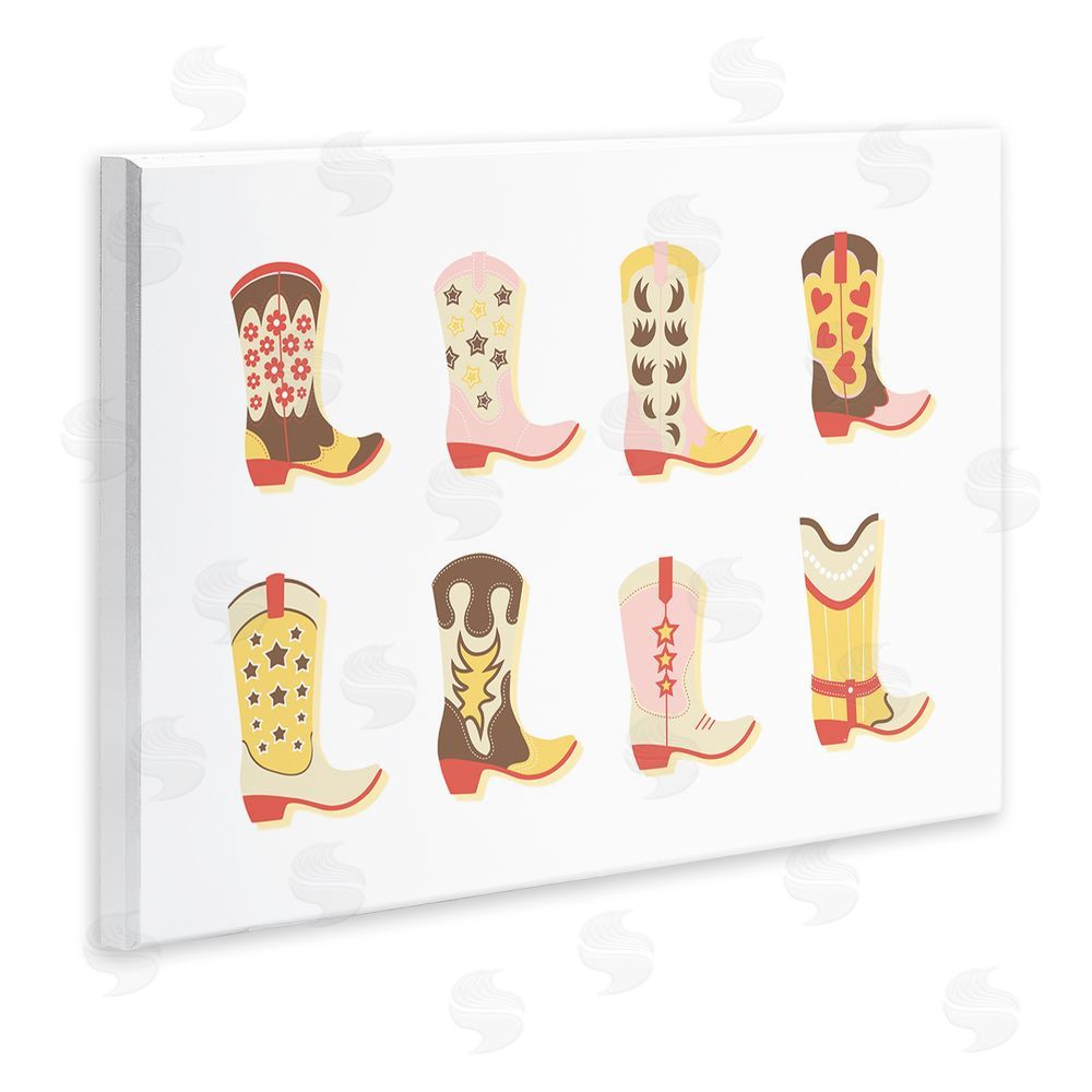 Martina Pavlova Neutral Patterned Cowboy Boots Wall Plaque Art Print