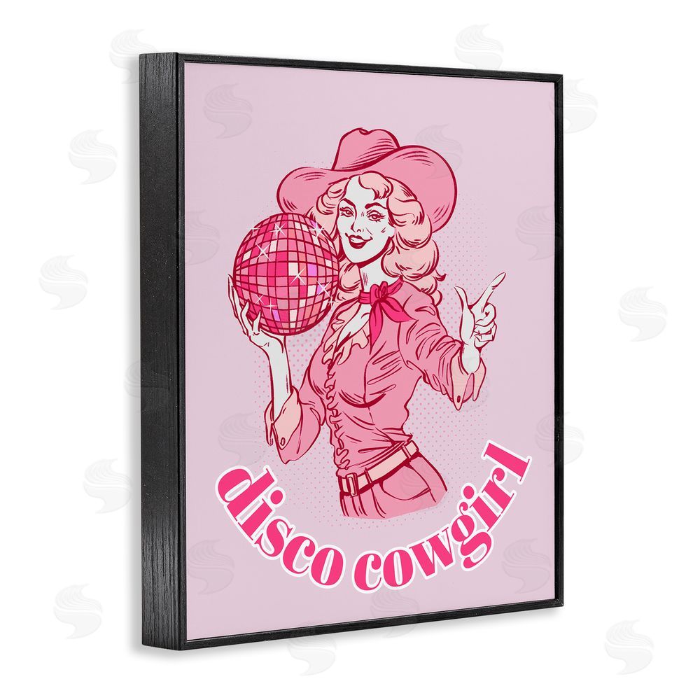 Ziwei Li Vintage Disco Cowgirl Black Framed Giclee Wall Art Print