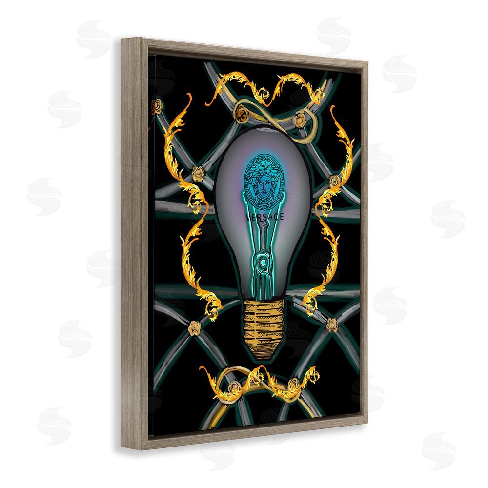 Amelia Noyes Abstract Fashion Brand Lightbulb Brown Floating Frame Canvas Wall Art Print