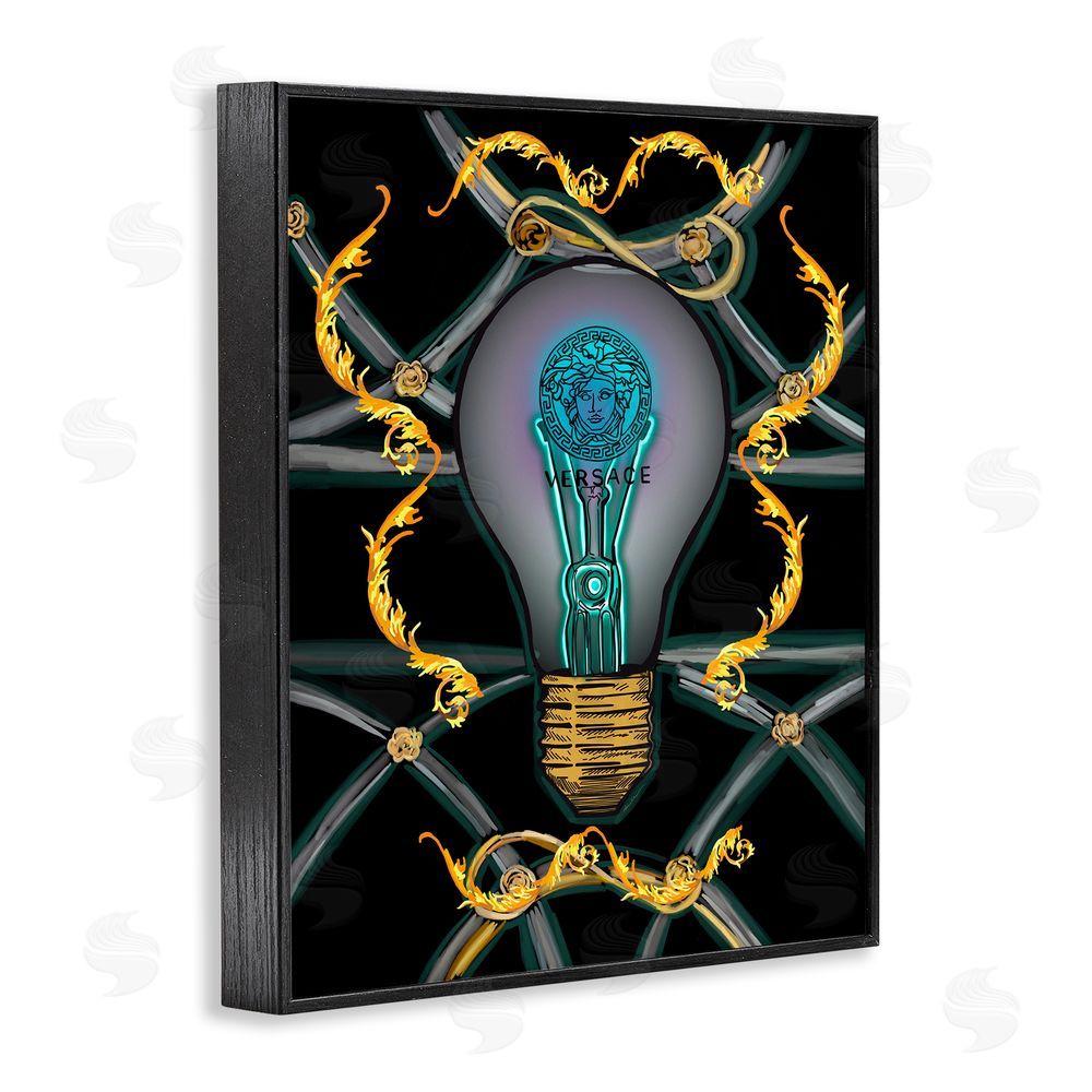 Amelia Noyes Abstract Fashion Brand Lightbulb Black Framed Giclee Wall Art Print