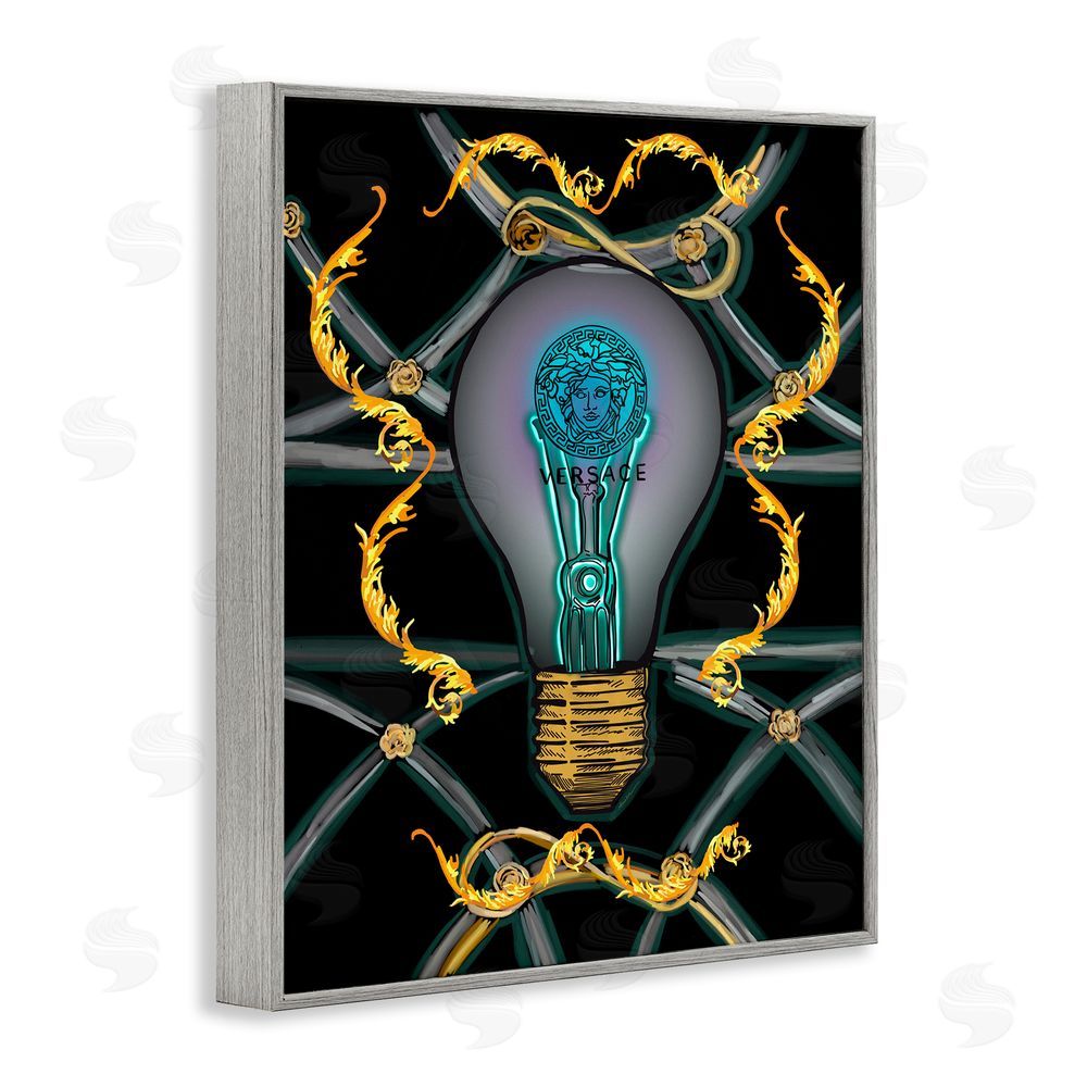 Amelia Noyes Abstract Fashion Brand Lightbulb Gray Framed Giclee Wall Art Print