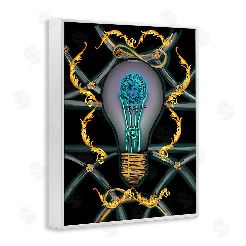 Amelia Noyes Abstract Fashion Brand Lightbulb White Framed Giclee Wall Art Print