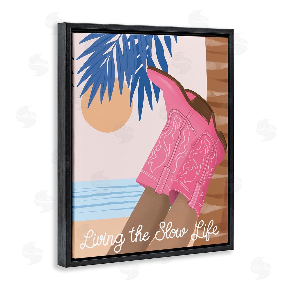 Jo Taylor Slow Life Coastal Cowgirl Black Floating Frame Canvas Wall Art Print