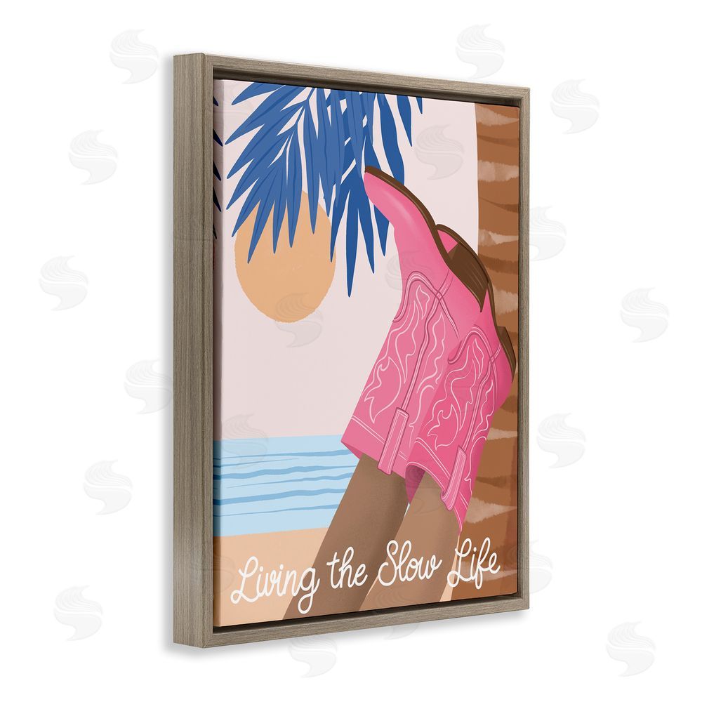 Jo Taylor Slow Life Coastal Cowgirl Brown Floating Frame Canvas Wall Art Print
