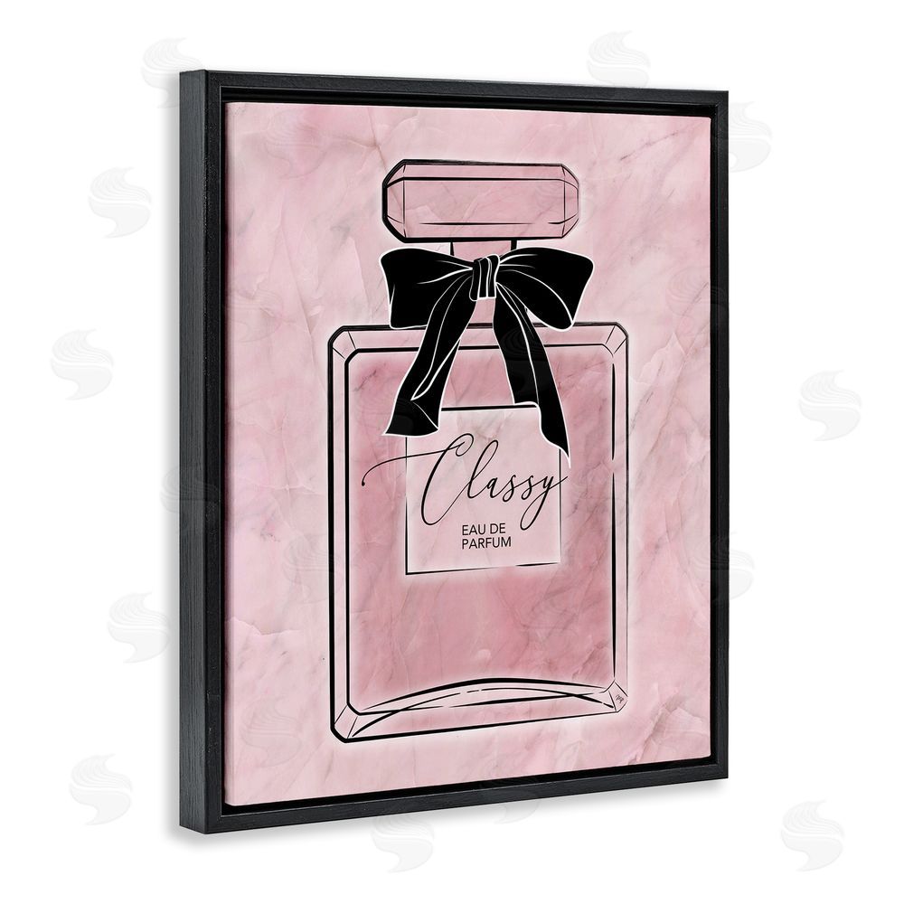 Martina Pavlova Classy Pink Perfume Black Floating Frame Canvas Wall Art Print