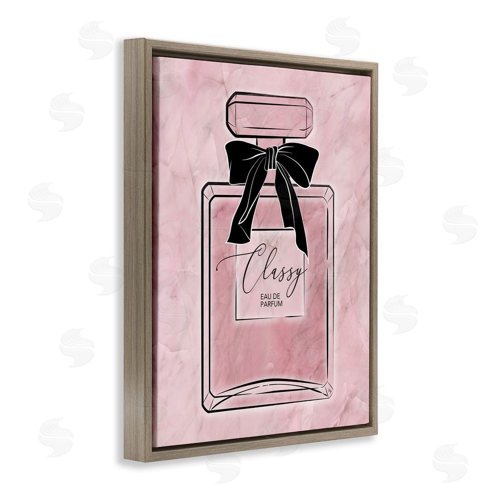 Martina Pavlova Classy Pink Perfume Brown Floating Frame Canvas Wall Art Print