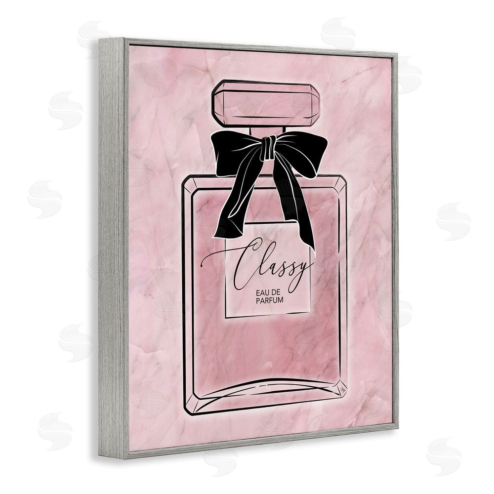 Martina Pavlova Classy Pink Perfume Gray Framed Giclee Wall Art Print