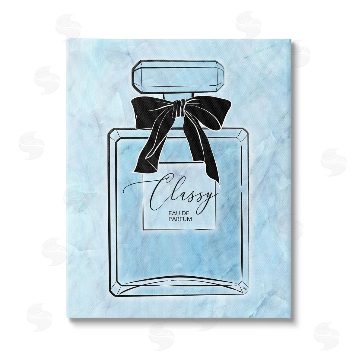 Martina Pavlova Classy Blue Perfume Stretched Canvas Wall Art Print