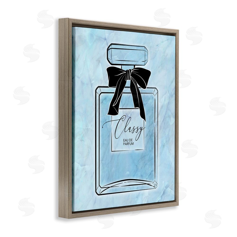 Martina Pavlova Classy Blue Perfume Brown Floating Frame Canvas Wall Art Print