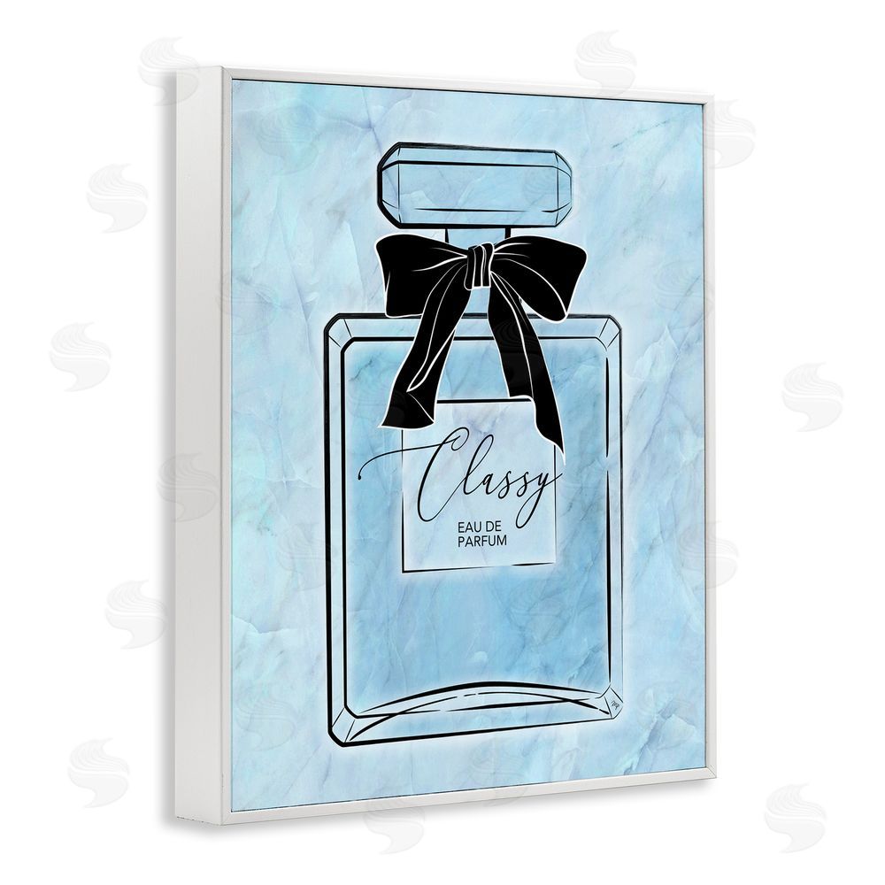 Martina Pavlova Classy Blue Perfume White Framed Giclee Wall Art Print