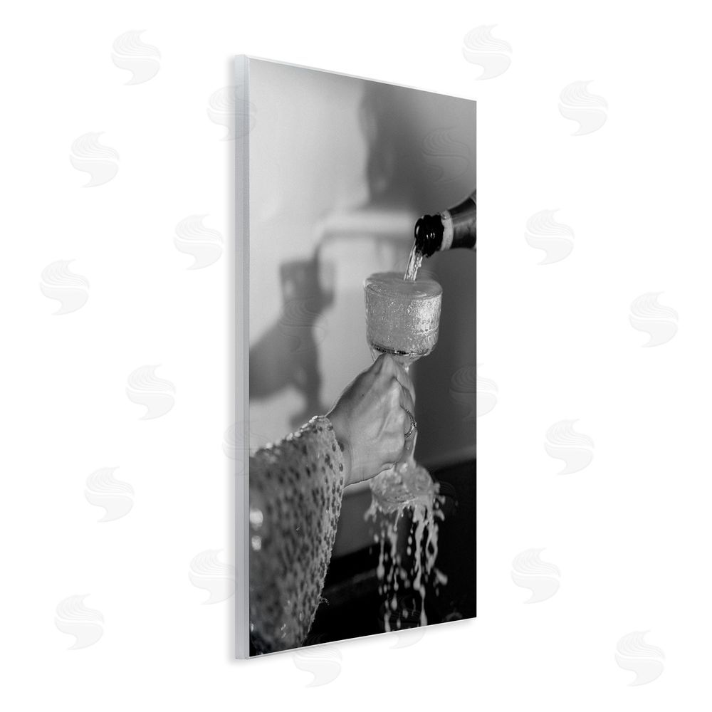 House of Lulu Classy Champagne Pour Splash Wall Plaque Art Print