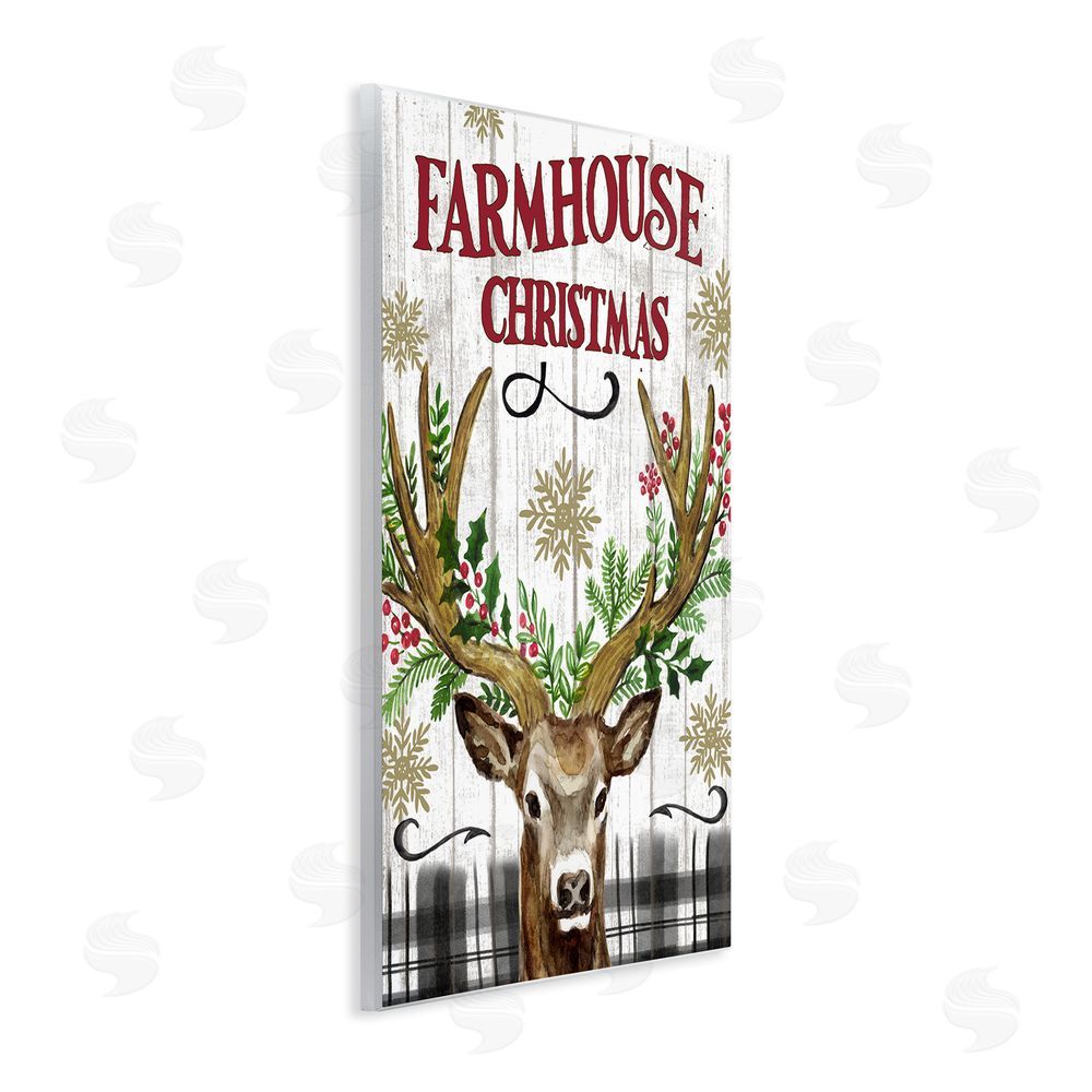 Elena Vladykina Farmhouse Christmas with Plaid Wall Plaque Art Print