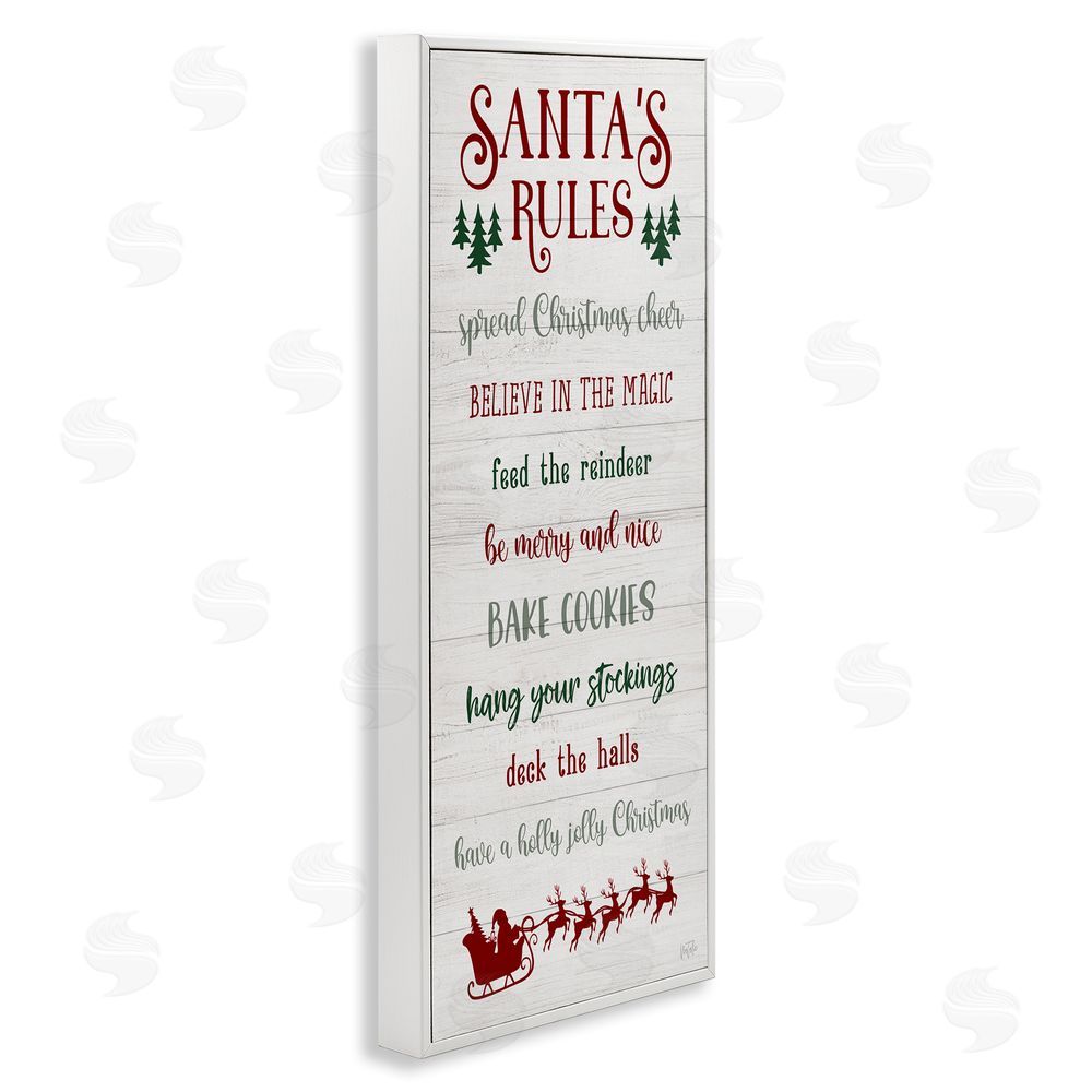 Natalie Carpentieri Santa's Rules Holiday White Framed Giclee Wall Art Print