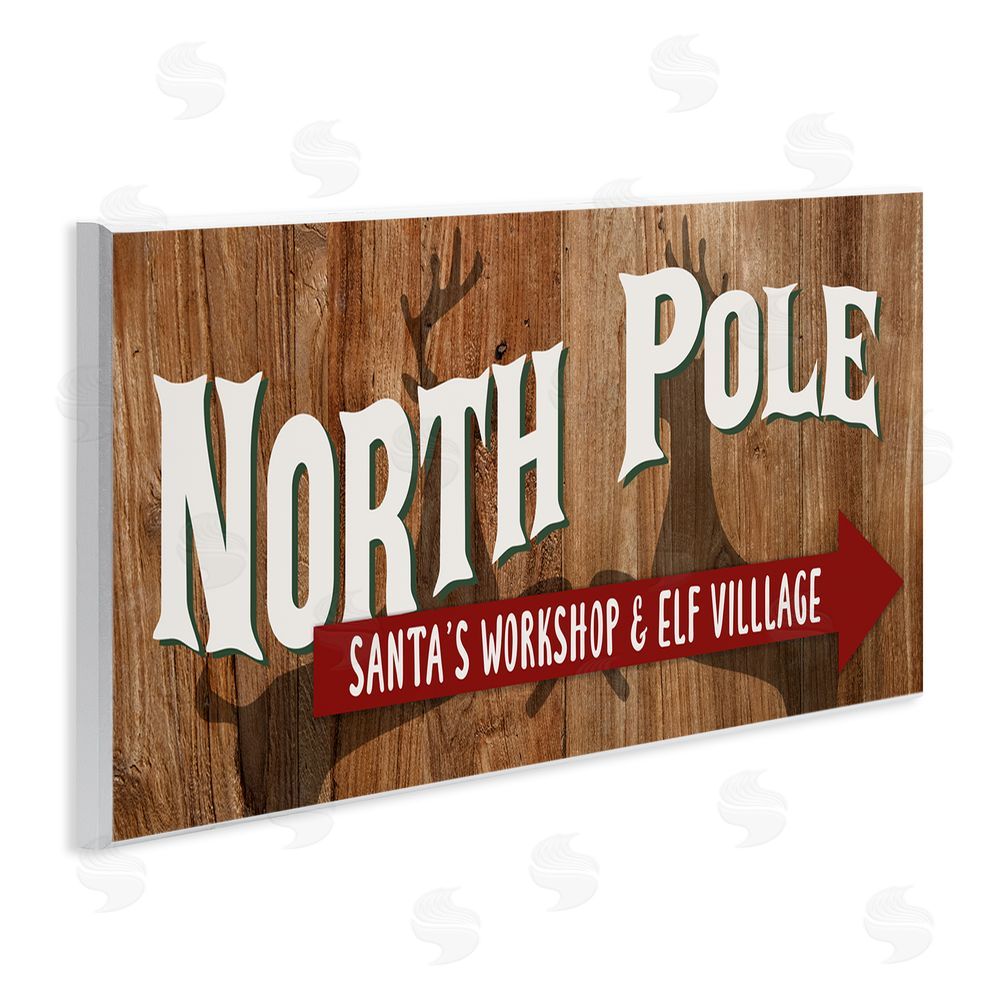 Kim Allen Rustic North Pole with Arrow Wall Plaque Art Print