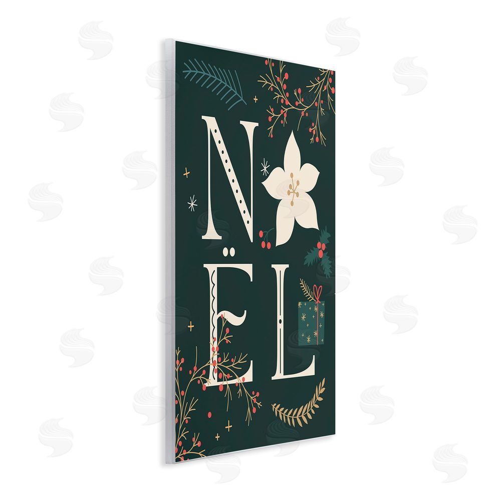 Stupell Studio Noel with Christmas Bloom Wall Plaque Art Print