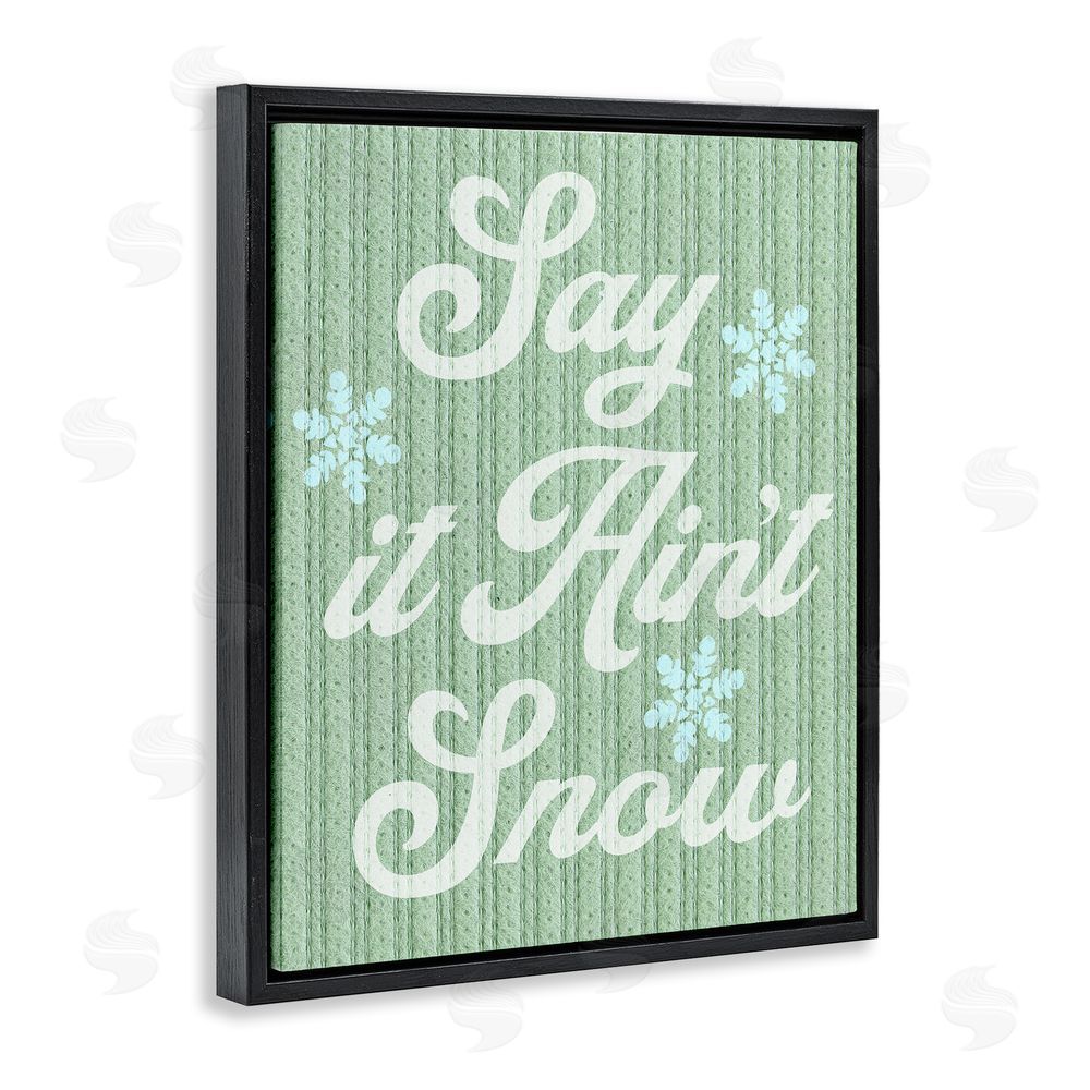 Stupell Studio Green Say It Ain't Snow Black Floating Frame Canvas Wall Art Print
