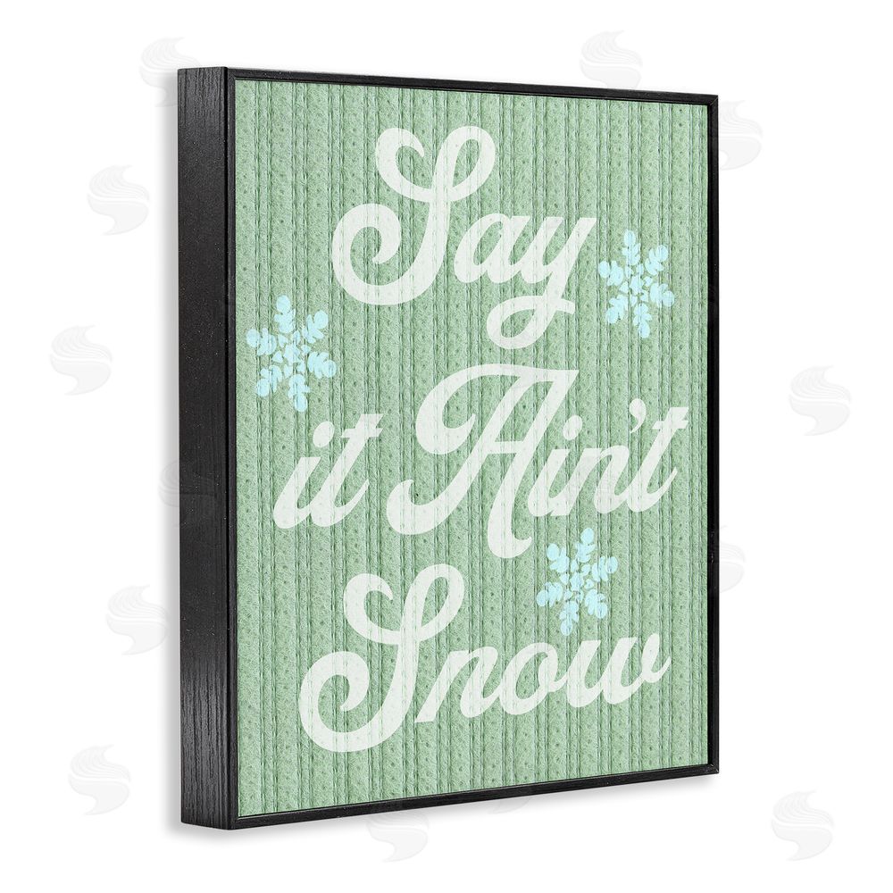 Stupell Studio Green Say It Ain't Snow Black Framed Giclee Wall Art Print