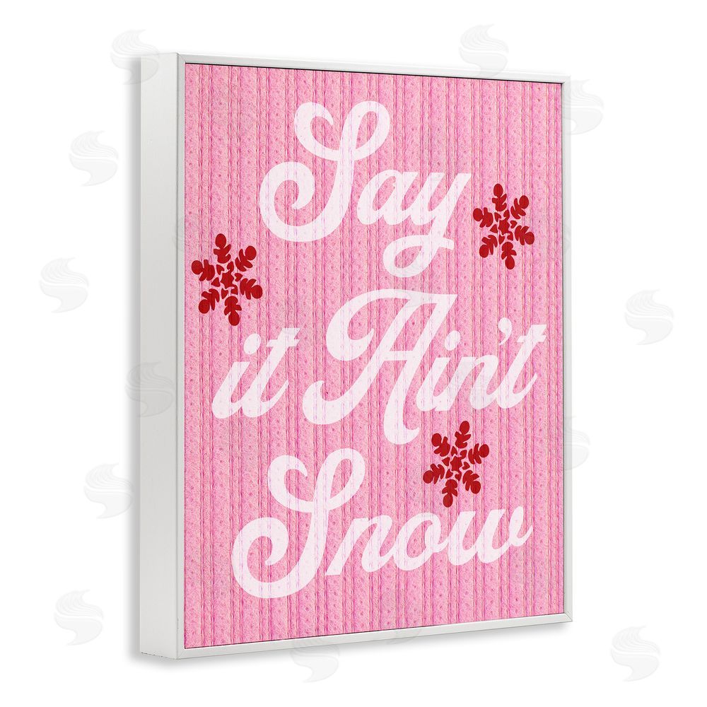 Stupell Studio Pink Say It Ain't Snow White Framed Giclee Wall Art Print
