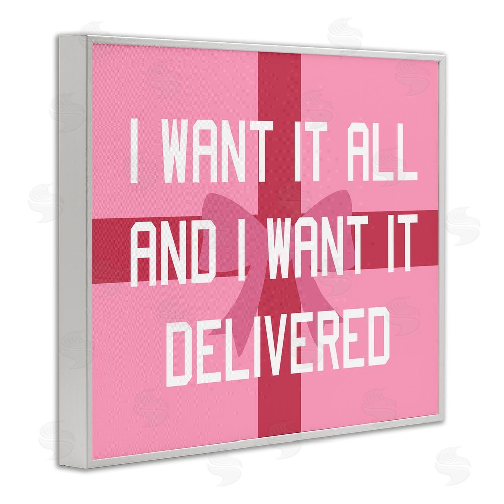 Stupell Studio Funny Want Gifts Delivered White Framed Giclee Wall Art Print