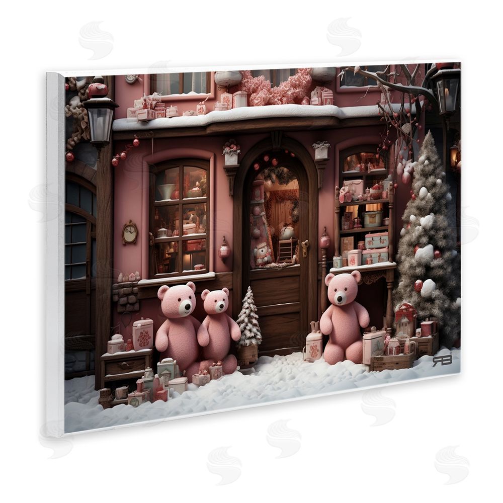 RB Christmas Shop with Bears Wall Plaque Art Print